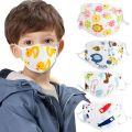 5 or 50Pcs  [3-12Years] K N 9 5 Kids Cotton Face Mask  Respirator (3Layer) Filter PM2.5 Washable. 