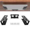 3x under Desk Laptop Mount Brackets Stand Set Enhanced Stability Metal under Tray Invisible Black. 