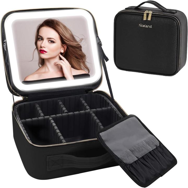 Cosmetic%20Club%20Pu%20Leather%20Makeup%20Bag%20with%20Mirror%20LED%20light%20New%20-%20Image%202