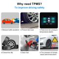 USB TPMS Tire Pressure Monitoring System Android TPMS Spare Tyre Internal External Sensor for Car Radio DVD Player. 