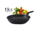 TKS 18CM Frying Pan Hard Anodized Material 3mm Thickness Induction Bottom - 18CM. 