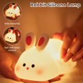 Cute Rabbit Silicone Pat Lamp Soft Light Touch Sensor Bedside Night Light Childern Kid Sleep Accompany Light for Decor Gift. 