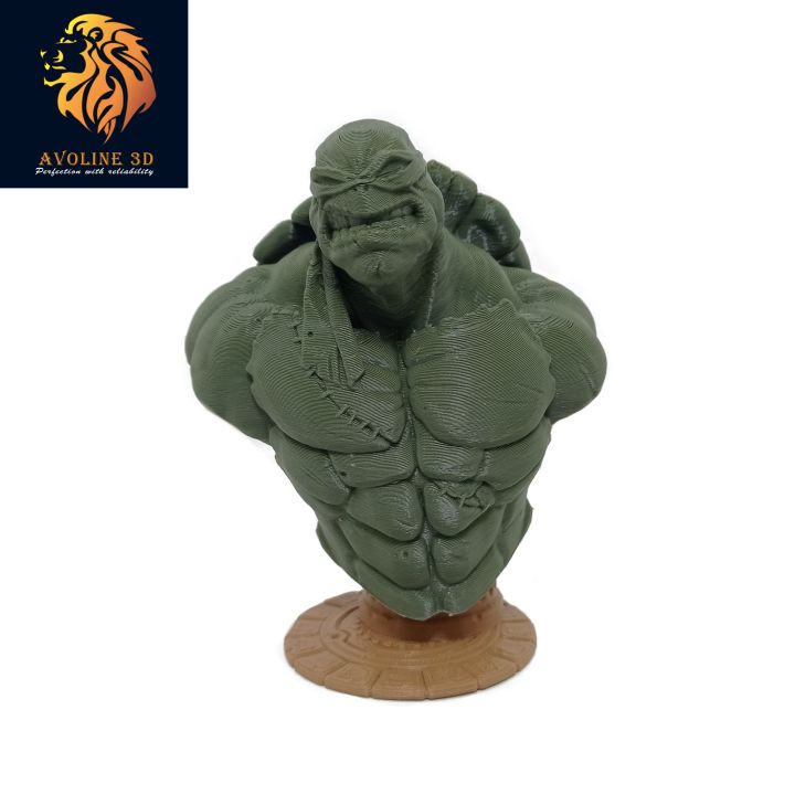 3D Printed Ninja Turtle Statue - Olive Green Color - PLA - 110mm Height