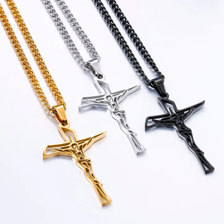 %E3%80%90ALLGOOD%E3%80%91Stainless%20Steel%20%20%20Cross%20Necklace%20For%20Women%20Men%20Chains%20Religion%20Cross%20Pendants%20Choker%20Jewelry%20Prayer%20Baptism%20Gifts%20-%20Image%205