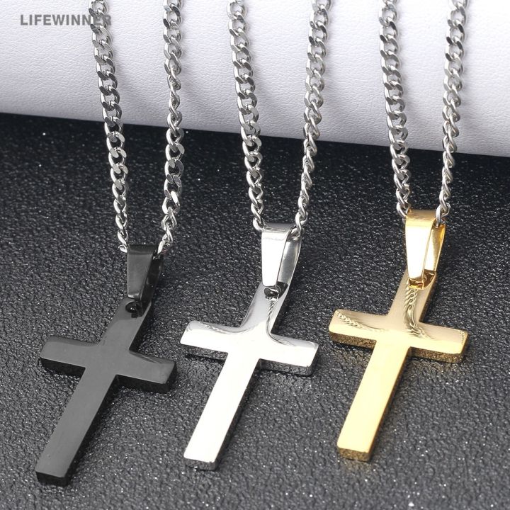 Cross Pendant Necklace Stainless Steel