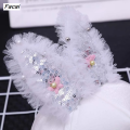 Facai Kids Girl Cartoon Rabbit Ears Mesh cap Snapback Children's Baby Fashion Sun Hat Seaside Baby Pretty Sequins Hip Hop Baseball Cap. 