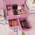 Fabric Girl's Heart Drawer-Type Foldable Storage Box with Cover Finishing Box Storage Bra Boxed Socks Underwear. 