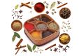 Plastic Round Masala Dabba with Multiple Compartment Spice Container Masala Box Vatti Anjarai Petti for Home Kitchen Masala Spices Tray/Container with 6 Inner Bowls (Multi Color) -. 