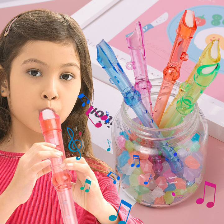 6 Holes Candy Coloured Transparent Clarinet Flute Children's Musical ...