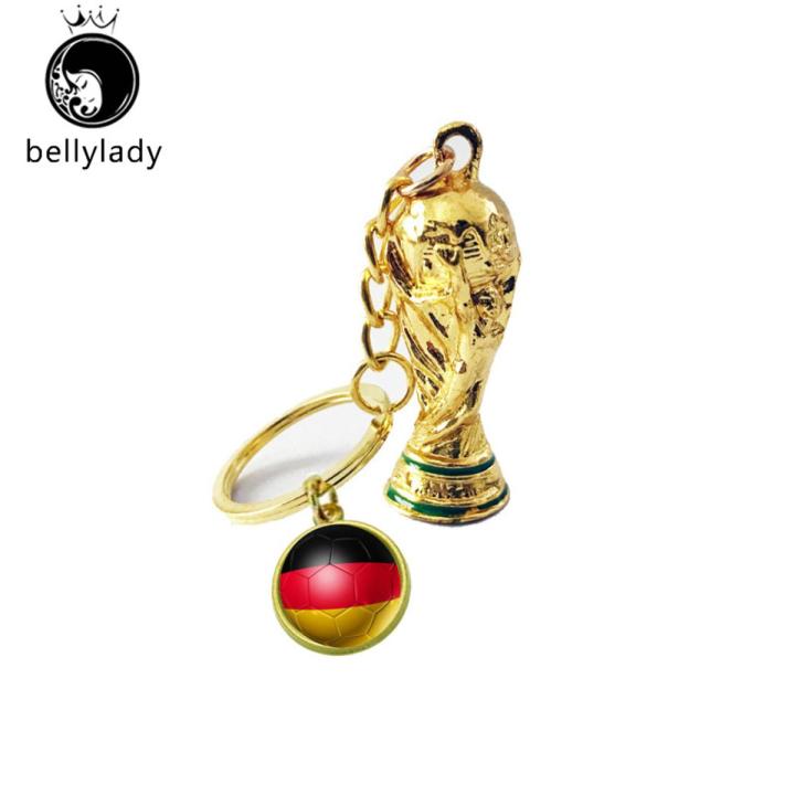 bellylady 2022 Qatar World Cup Trophy Soccer National Flag Keychains Football Souvenirs Backpack Accessories Special Gifts