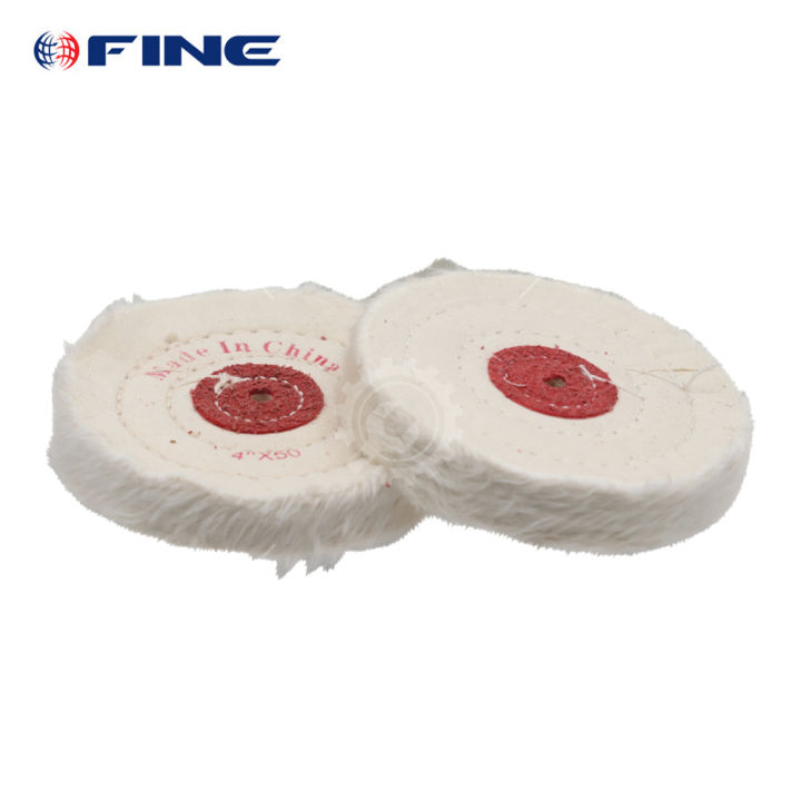 4" & 5" Fine Cloth Polishing Wheel With 50 Ply - WhitE