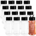 Glass Salt and Pepper Shakers Spice Bottle Seasoning Jar Empty Lid Flip Top Cap 8pcs. 