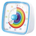60-Minute Visual with Night Light, Countdown ,Pomodoro with Rainbow Pattern for Kids and Adults Easy to Use White. 