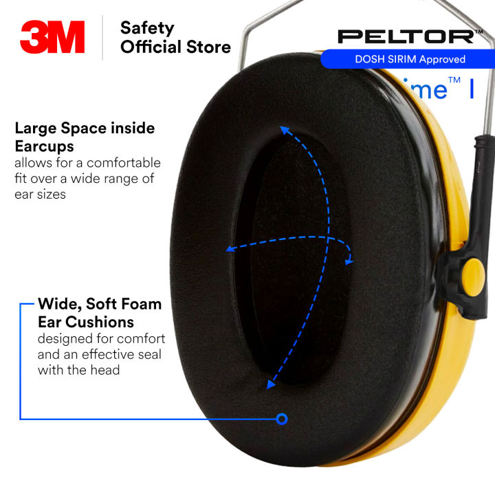 Produktbild von 3M Peltor H510A Optime I Kapselgehörschutz – SNR 27dB, Gelb, Einheitsgröße, Neu