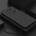 Honor X9C 5G X9C Straight Edge Liquid Silicon Rubber Case + Lanyard Matted TPU Casing Strap Shockproof Cover. 