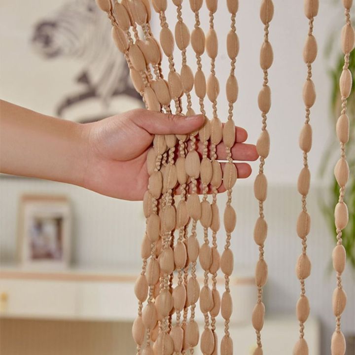 Window Door Curtain Beaded String Curtain Solid Color *2M Beaded Door Curtain Tassel Tassel Window Curtain Home Decor