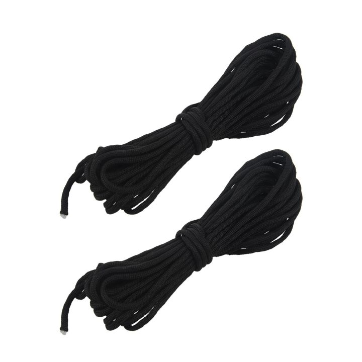 2X Paracord 550 Parachute Rope 7 Core Strand for Climbing Camping Buckle Rope Black 25FT