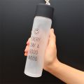 360ml Portable Frosted Glass Water Bottle Drink Bottle Water Container Contracted Smile Bottle-Cup Cups Cover Included. 