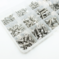 A2 304 Stainless Steel Screw Hex Socket Screw Nut Washer M2 M3 M4 M5 M6 Hexagon Metric Thread Machine Allen Bolt Assortment Kit. 