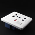 【NEW】 Delviz Wall Power Socket Panel 13A International Standard Universal 5 Hole Switched Control LED Indicator, AC 110 250V,86Mm*86Mm. 