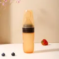 Rice Paste Spoon Baby Tools Drop-Resistant Large Capacity Choke Proof Silicone Baby Spoon Feeding Bottle Baby Food Supplement Squeeze Full Set. 