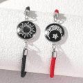 1 pair Casual Accessory Sun Moon Pattern Couple Bracelet Luminous Punk Braided Bracelet Adjustable Rope Bracelet Couple Wear. 