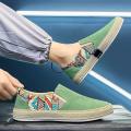 【FOOT SOFA】Men's Summer Linen Breathable Casual Flats Shoes Mens Espadrilles Loafers Fashion Boy Canvas Shoes Fisherman Driving Footwear. 
