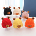 Korean Bear Baby Knitted Hat Cute Cartoon Beanie Cap for Infant Boys Girls Autumn Winter Warm Toddler Hats Bonnet. 