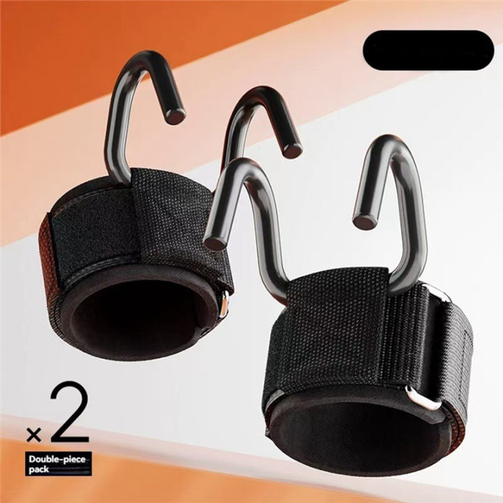 2PC Fitness Hook Gym Fitness Hook Weight Strap Pull-Ups Lifting Gloves ...