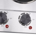 Electric Cooktop 20inch Knob Adjustment 1500W and 1000W Built in Electric Stove 2 Burner Fast Heating Independent Control for Stainless Steel Pots. 