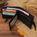 【ZIME】 Leather Men Wallets Cow Leather Solid Sample Style Zipper Purse Man Card Horders Famous Brand High Quality Male Wallet. 