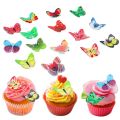 300pcs/bag Food Mixed Flowers Butterfly Wafer Rice Paper Cake Pers Kitchen Tools Wedding Birthday Food Decorations. 