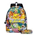 2PC/3PC-Set Pikachu Pokemon Pokémon Pikachu Backpack Student School Bag Pencil Case Children's Gifts Cartoon School Bag MochilaBasketball. 