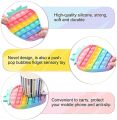 Pop It Rainbow Color Fidget Toy - Sensory Push Toys Silicone Stress Reliever - Multiple Designs by ZinZen. 