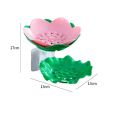 Rack Soap Layer For Water Box Flower Solid Punching Rack Drain Bathroom Soap Draining Soap Soap Draining Double Dish(Red). 