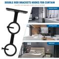 Adjustable Double Curtain Rod Brackets for Diameter Below 1.1 Inch. 