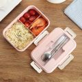 Hot Lunch Box With Spoon Chopsticks Wheat Straw Dinnerware Food Storage Container Children Kid School Office Microwave Bento Box. 