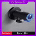 BROONPRE  SUS304 Stainless Steel Black Paint Angle Valve for Kitchen Bathroom Toilet Cold and Hot Water Stop Valve. 