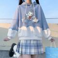 2022 autumn spring sailor cat sweater warm hoodie + jk plaid skirt toddler girls cotton teenager child teens 7 8 9 10 11 12 year. 
