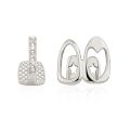 New Gold Color Hip Hop Tooth Grillz Hollow Heart Copper Dental Grillz Double Heart Shiny Zircon Teeth Caps Tooth Jewelry. 