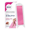 Veet Professional Waxing Strips Kit for Normal Skin, 20 Strips | Gel Wax Hair Removal for Women | Up to 28 Days of Smoothness | No Wax Heater or Wax Beans Required, Pack of 1 (FROM INDIA). 