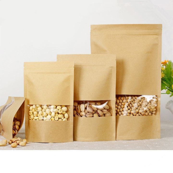 Zip%20Lock%20Bag%20Craft%20Stand%20Up%20Pouch%20Paper%20Bags%20Window%20bag%2010Pcs%20-%20Image%202