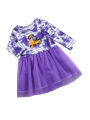 Choopy sea-Toddler Girl Halloween Dress, Cute Long Sleeve Cartoon Print A-Line Tulle Tutu Dress. 