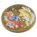 Collectable Koi Fish Pattern Lucky Coin Coin Circular Lottery Ticket Scratcher Tool Commemorative Coin Tourist Attraction. 