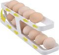 Egg Holder For Refrigerator,2 Tier Automatically Rolling Egg Storage Container,Egg Dispenser, Space Saving Egg Tray For Refrigerator Countertop Cabinet. 