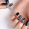 Monja 3Pcs/Set Nail Art Acrylic Transparent Handle Stripes Lines Liner Drawing Brush Pattern Design Painting Pen Manicure Tool. 