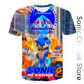 Super Sonic tshirt kids clothes boys T-shirts summer 2-14T baby girls clothing 3D print tees children Sonic the Hedgehog T shirt. 