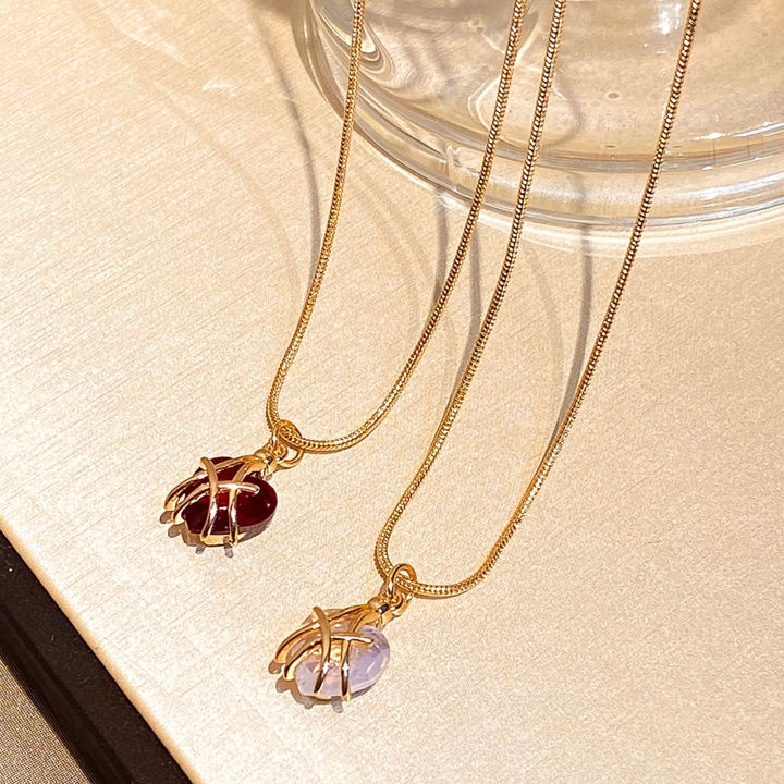 Bright%20Luster%20Adjustable%20Exquisite%20Women%20Necklace%20Geometry%20Heart%20Shape%20Shining%20Faux%20Gem%20Pendant%20Necklace%20Jewelry%20Accessories%20-%20Image%208