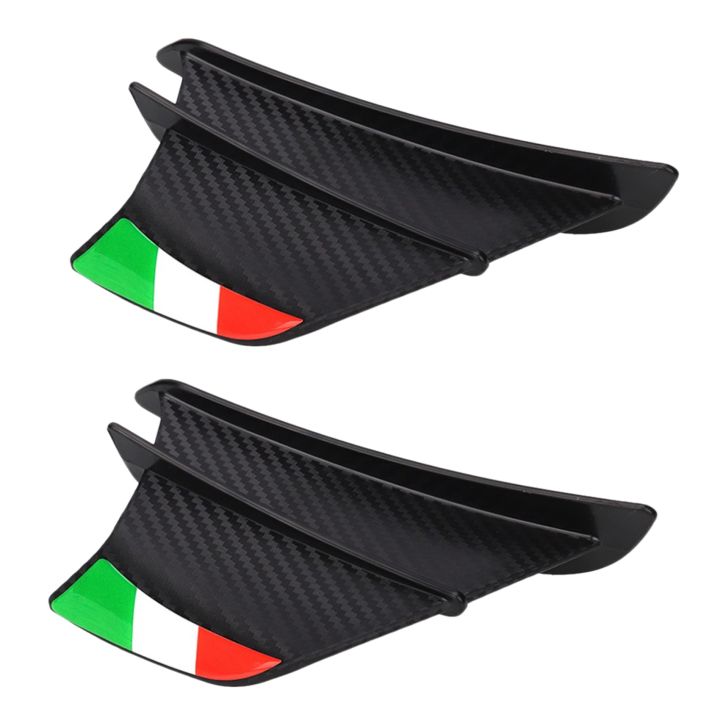 Motorcycle Winglet Aerodynamic Wing Kit Spoiler Motorcycle Wind Flow Fixing Wing for S1000RR V4 -10R R1,Bright Black