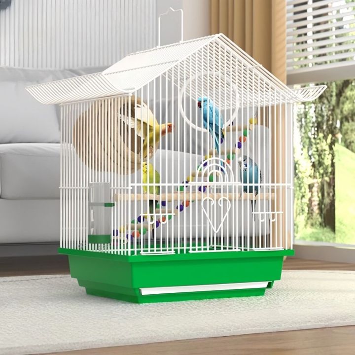 Practical Removable Tray Bird Cage Set Metal Lightweight Parrot Cage ...